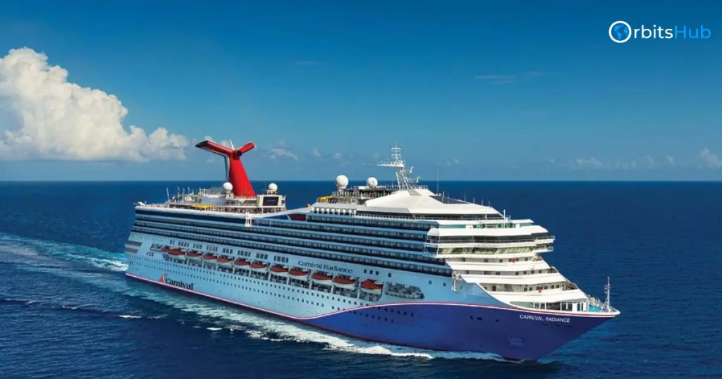 Carnival Radiance cruise ship sailing under clear skies, representing fun and relaxation. Presented by OrbitsHub for cruise lovers worldwide