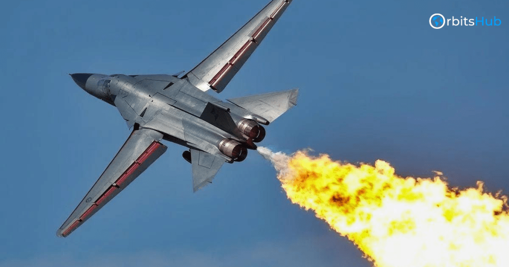 The F111A Aardvark in a dramatic climb with afterburners blazing, demonstrating its speed and agility in the skies
