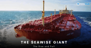 The Seawise Giant, also known as Jahre Viking, sailing across the ocean under clear skies